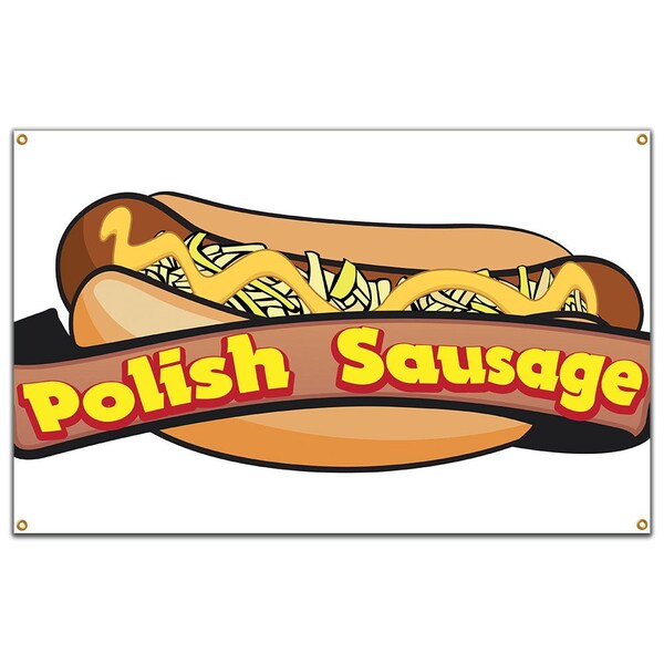 Polish Sausage Banner Concession Stand Food Truck Single Sided